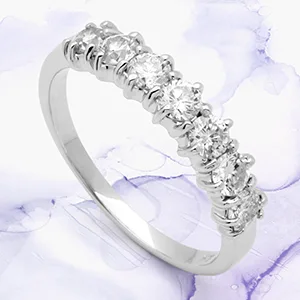 Anel meia Aliança com Diamante e Ouro18k