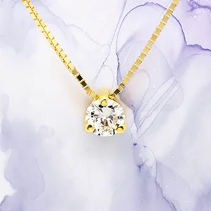 Pingente Ponto de Luz com Diamante e Ouro 18k