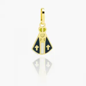 Pingente Fé em Ouro Amarelo Nossa Senhora Aparecida