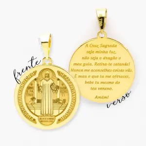 Pingente Fé em Ouro Amarelo São Bento